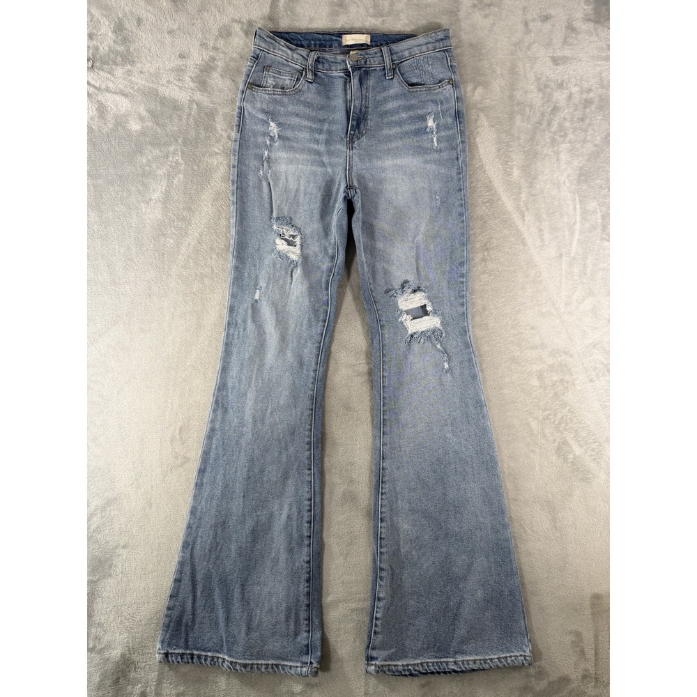 Altar'd State Jeans Women 28 Blue Denim High Rise Distressed Flare